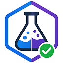 Codebelt xUnit test infrastructure icon with lab flask and green check mark.